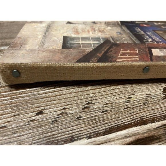 French Chiu Tak Hak 9.5 X 5 Le Bouchons Print Mounted Wood Burlap Canvas - Picture 5 of 6